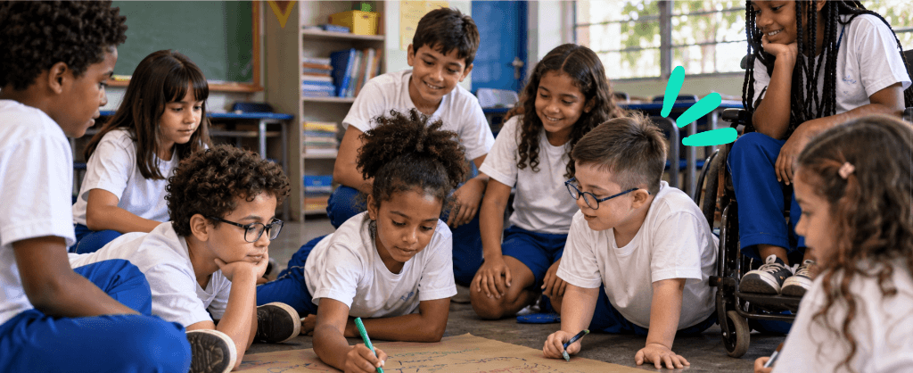 Crianças na sala de aula